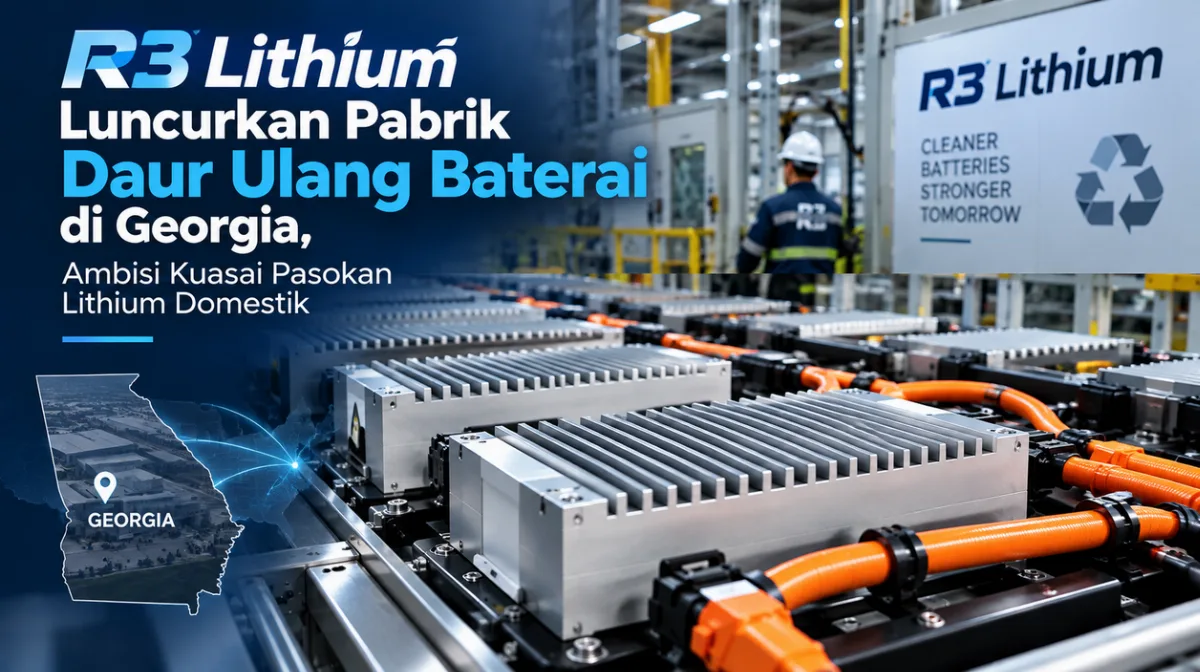 R3 Lithium Luncurkan Pabrik Daur Ulang Baterai di Georgia, Ambisi Kuasai Pasokan Lithium Domestik