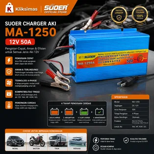 SUOER CHARGER AKI MA-1250 12V 50A