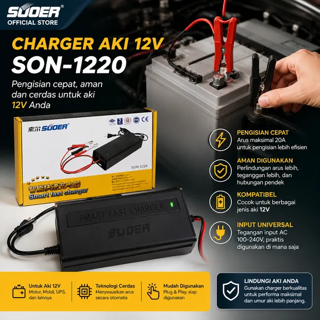 SUOER CHARGER AKI SON-1220 12V