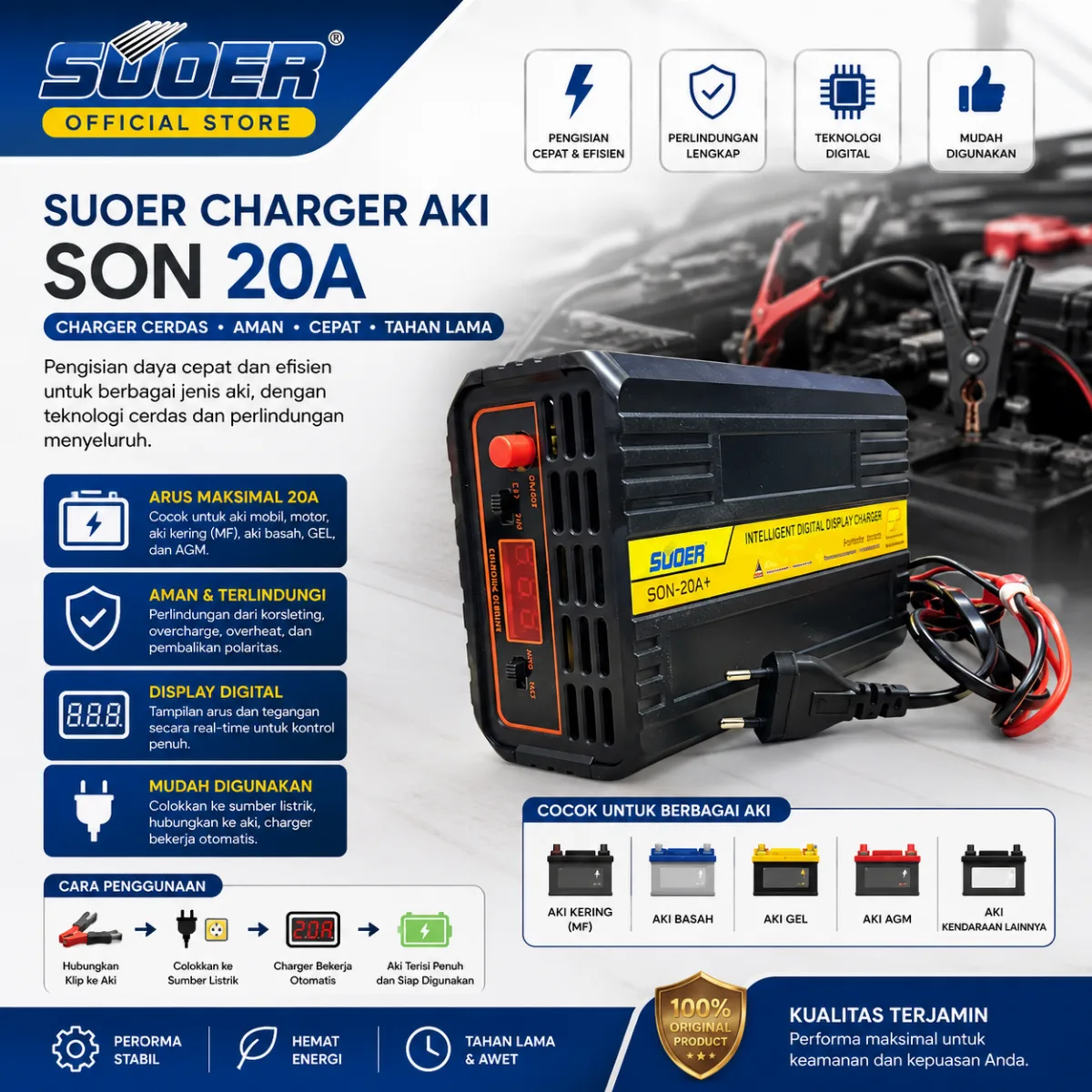 SUOER CHARGER AKI SON 20A