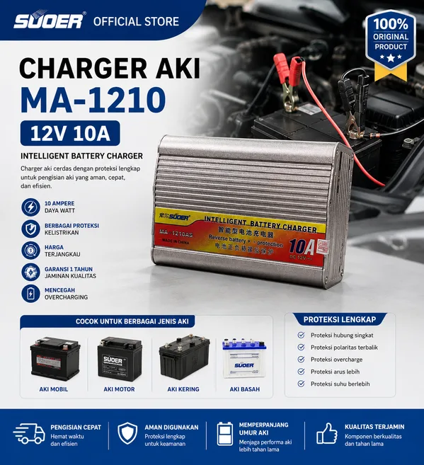SUOER CHARGER AKI MA-1210 12V 10A