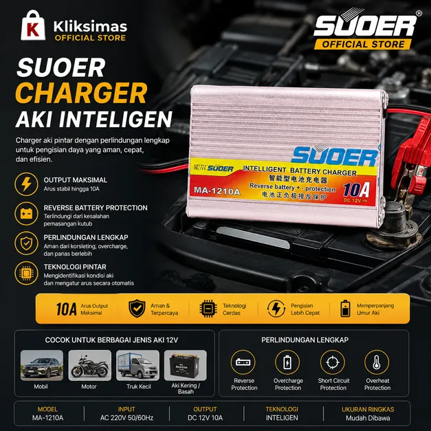 SUOER CHARGER AKI MA-1210 12V 10A