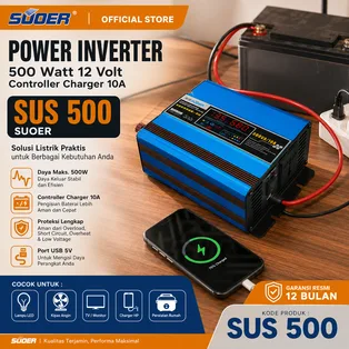 SUOER Power Inverter SUS 500 500 Watt 12V Controller Charger
