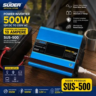 SUOER Power Inverter SUS 500 500 Watt 12V Controller Charger