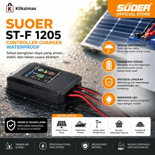 SUOER CONTROLLER CHARGER ST-F 1205 (WATERPROOF)