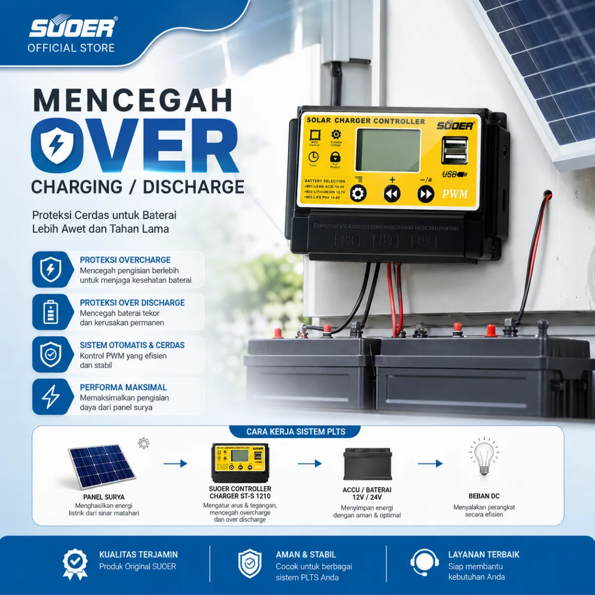 SUOER CONTROLLER CHARGER ST-S 1210 10 AMPERE