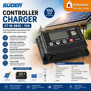 SUOER Solar Charge Controller ST-W 4810 10A