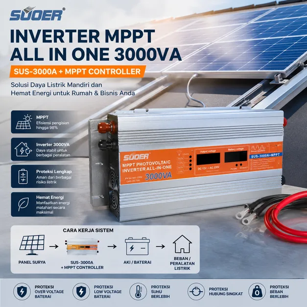 SUOER Inverter SUS-3000 MPPT Photovoltaic All In One 3000W 12V