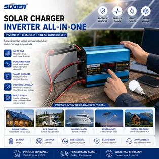 SUOER Power Inverter 1000 Watt + Solar Controller Charger SUS 1000