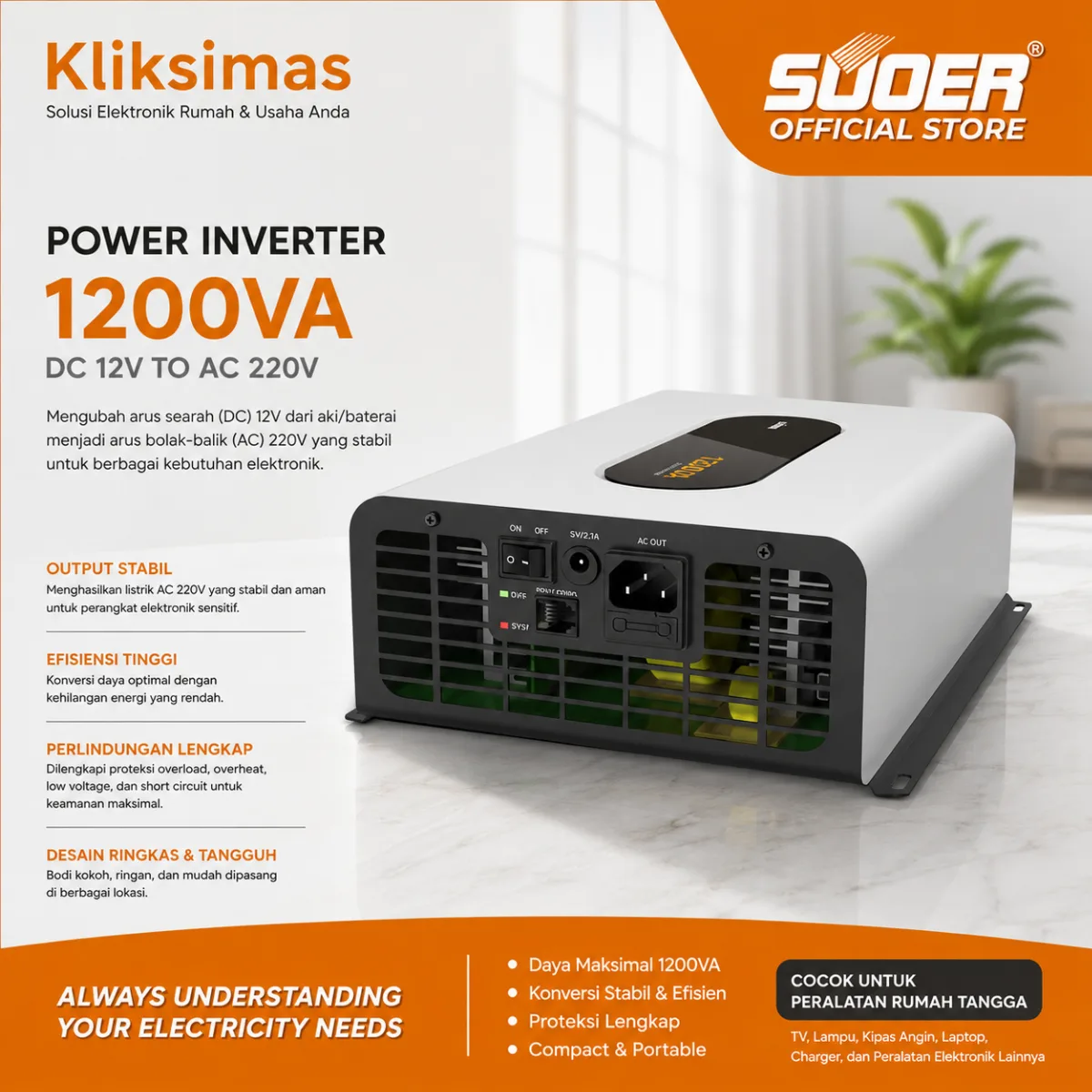 SUOER INVERTER GTI-D 12000 WATT 12 VOLT (ON GRID)