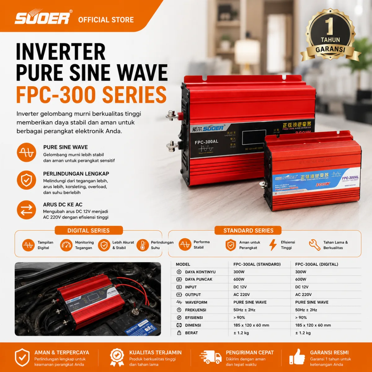 INVERTER SUOER FPC-300 PURE SINE WAVE