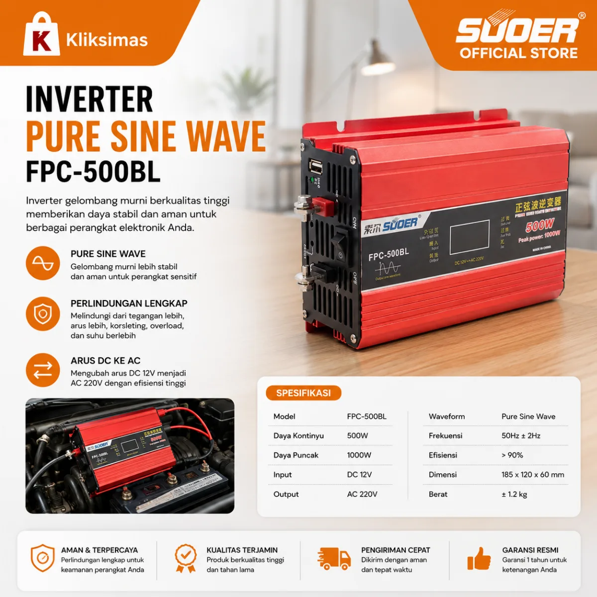 INVERTER SUOER FPC-300 PURE SINE WAVE