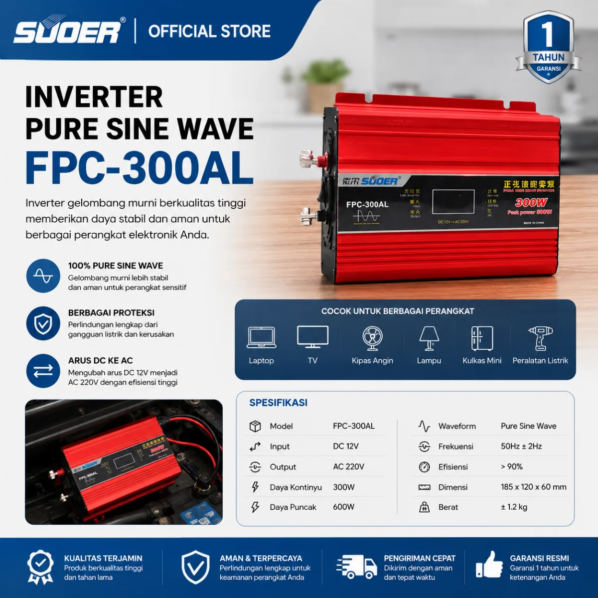 INVERTER SUOER FPC-300 PURE SINE WAVE