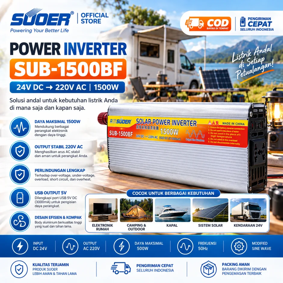 SUOER Inverter SUB-1500BF 24V
