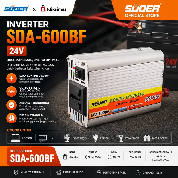 SUOER Inverter SDA 600BF 24V