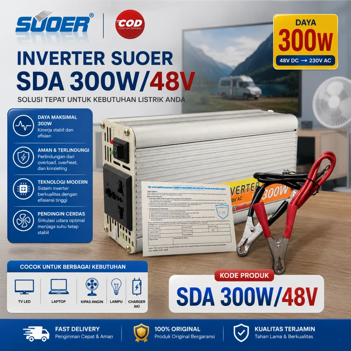 SUOER Inverter SDA 300W/48V