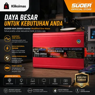 SUOER INVERTER HAA 2000 WATT MODIFIED SINE WAVE