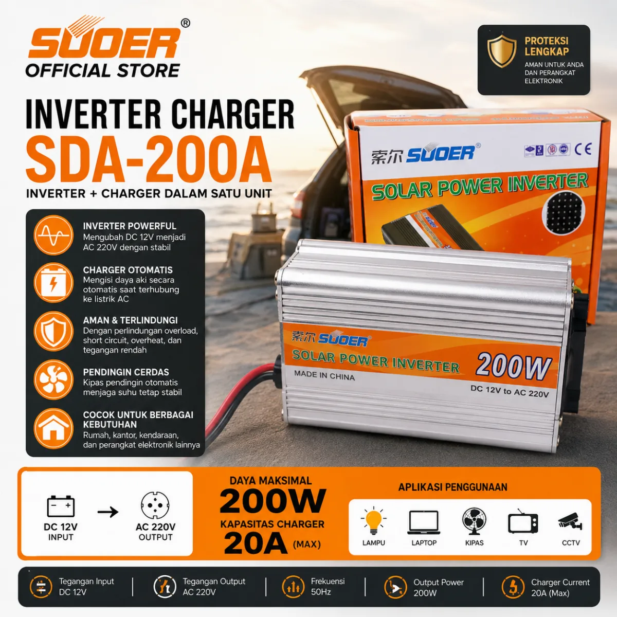 SUOER INVERTER CHARGER SDA-200A