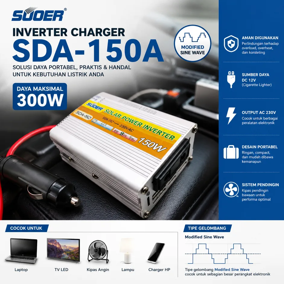 SUOER INVERTER CHARGER SDA-150A