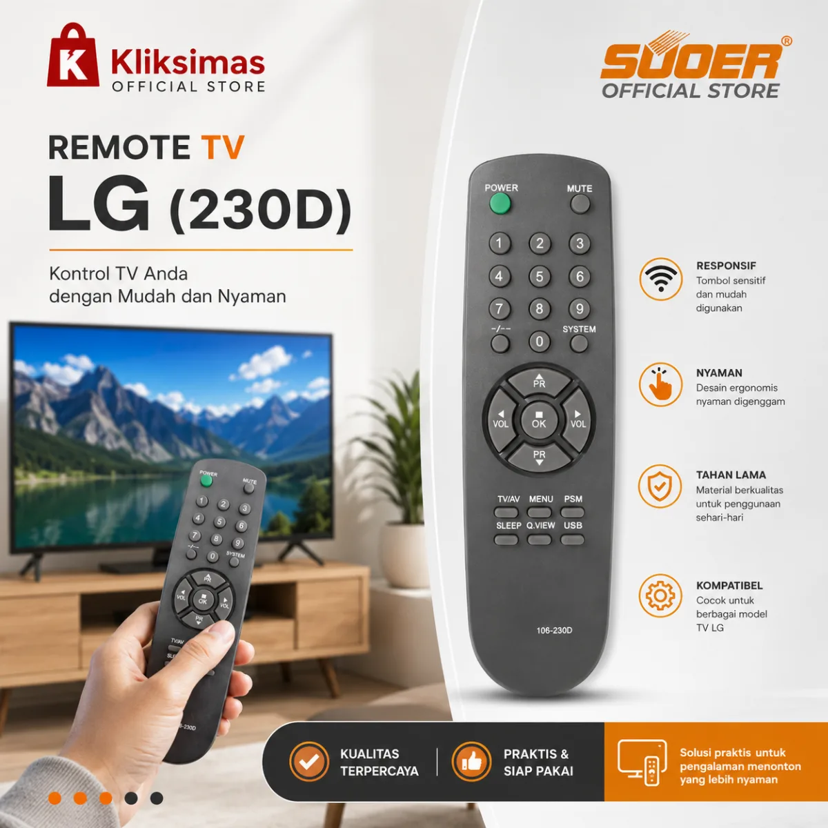 SUOER REMOTE TV UNIVERSAL LG-214E
