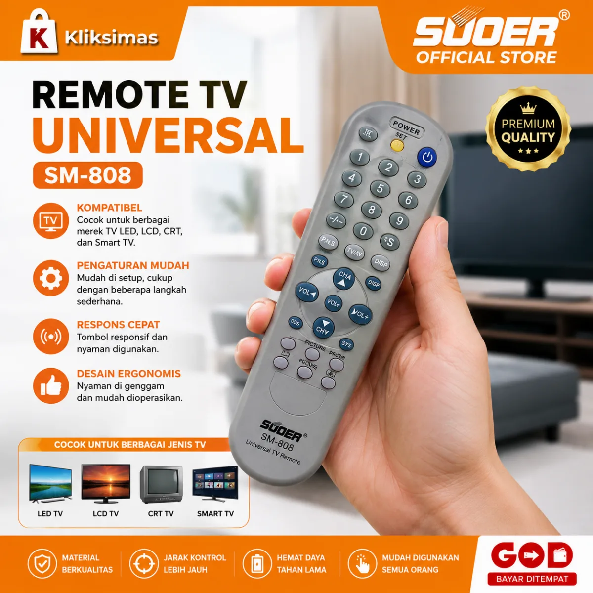 SUOER REMOTE TV UNIVERSAL SM-808
